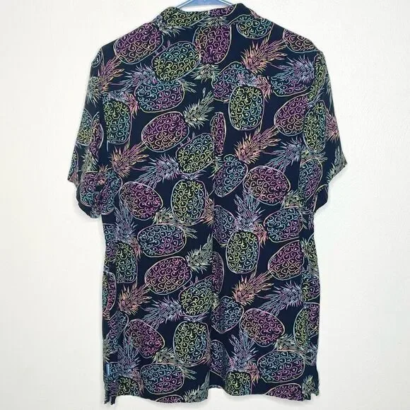 Chubbies Friday Shirt neon pineapple button-up  - size medium - Picture 3 of 10